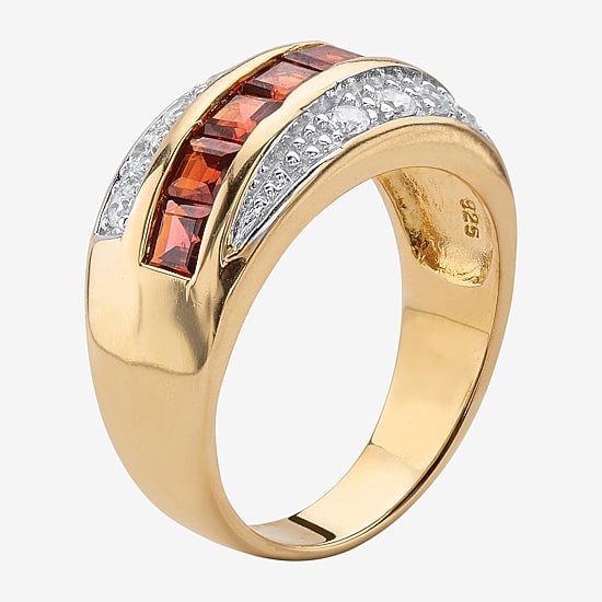 Mens Genuine Genstone 18K Gold Over Silver Fashion Ring