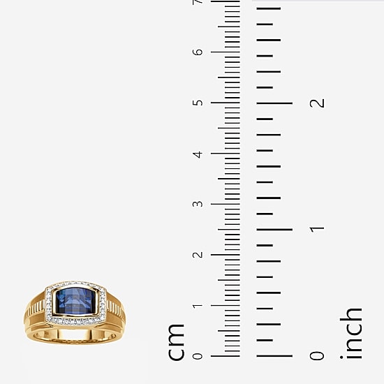 Mens Lab Created Blue Sapphire Fashion Ring