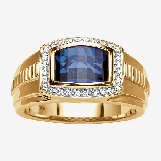Mens Lab Created Blue Sapphire Fashion Ring