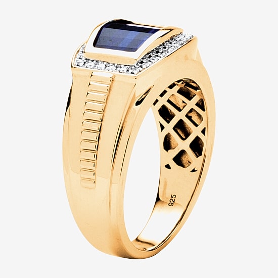 Mens Lab Created Blue Sapphire Fashion Ring