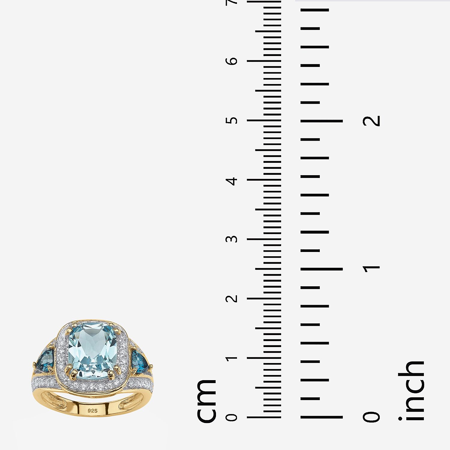 Womens Genuine Blue Topaz Cocktail Ring