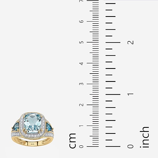 Womens Genuine Blue Topaz Cocktail Ring