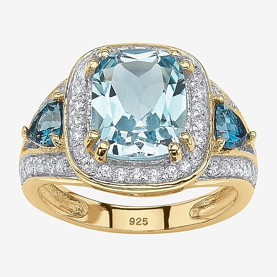Womens Genuine Blue Topaz Cocktail Ring