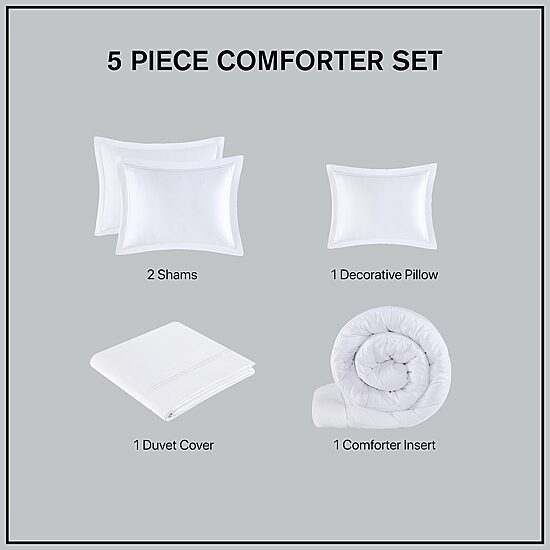Madison Park Signature 500tc Cotton 5-pc. Midweight Embroidered Comforter Set