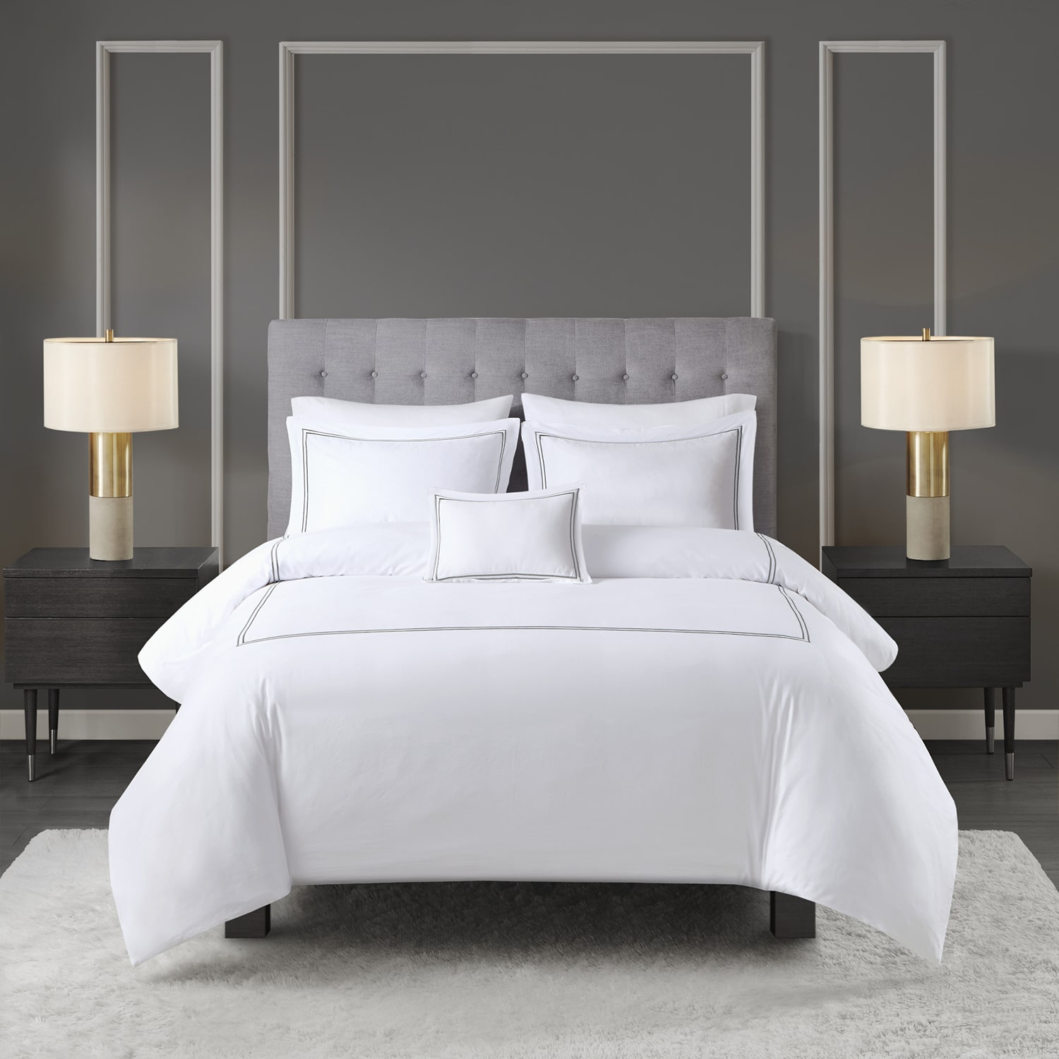 Madison Park Signature 500tc Cotton 4-pc. Embroidered Duvet Cover Set