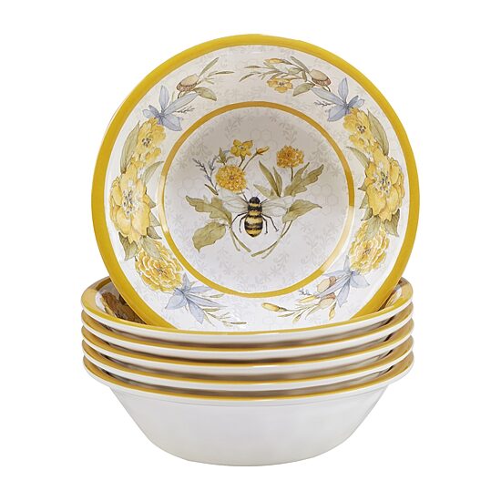 Certified International Bee Sweet All Purpose 6-pc. Melamine Soup Bowl