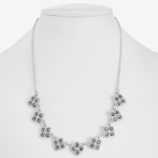 Monet Jewelry Womens Gray 17 Inch Collar Necklace