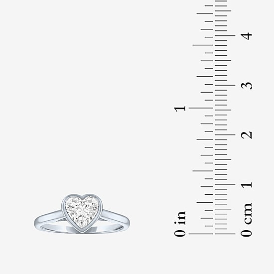 Diamond Addiction (G-H / Si2-I1) Womens 1 CT. T.W. Lab Grown White Diamond 14K Gold Heart Solitaire Cocktail Ring