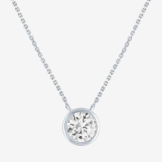 Diamond Addiction (G-H / Si2-I1) Womens 1 CT. T.W. Lab Grown White Diamond 14K Gold Round 18 Inch Pendant Necklace