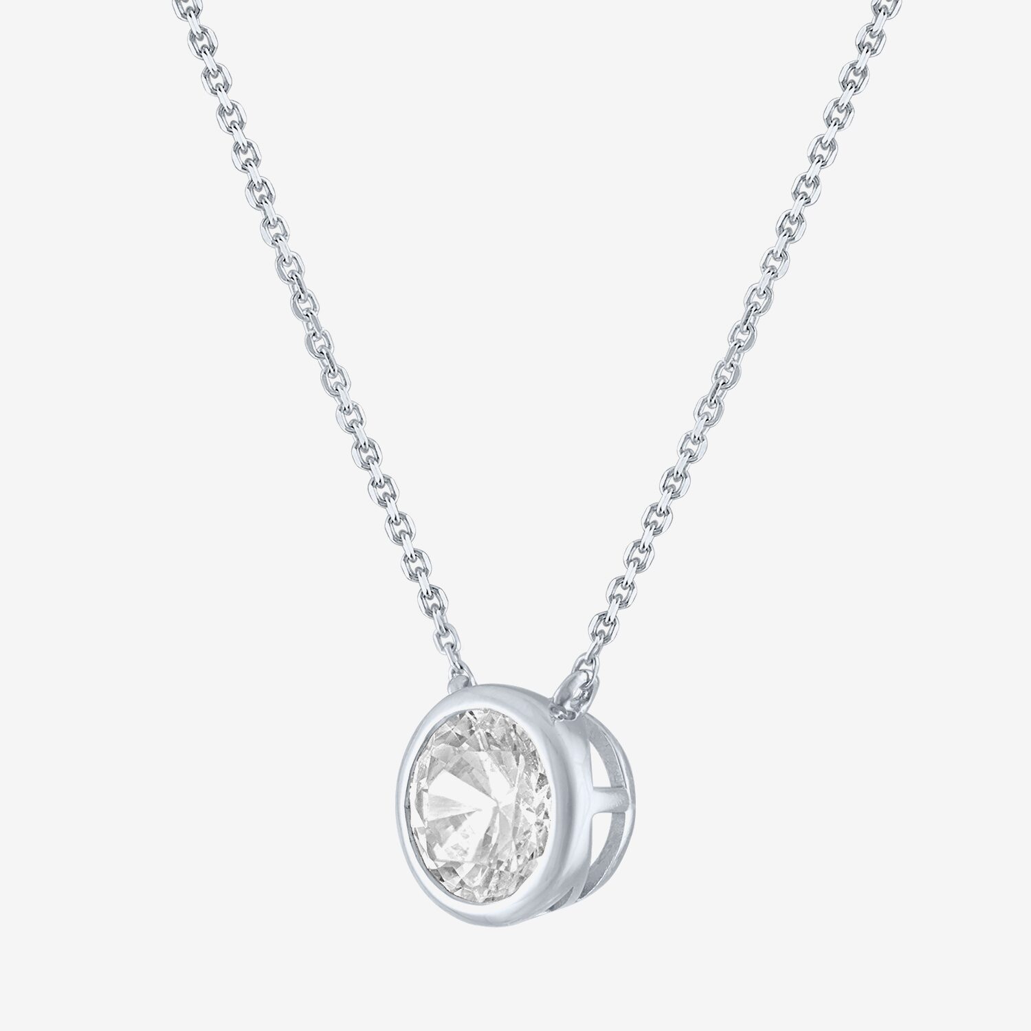 Diamond Addiction (G-H / Si2-I1) Womens 1 CT. T.W. Lab Grown White 14K Gold Round 18 Inch Pendant Necklace