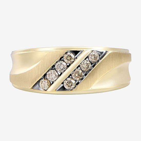 Mens 1/3 CT.T.W. Champagne Diamond 10K Yellow Gold Ring