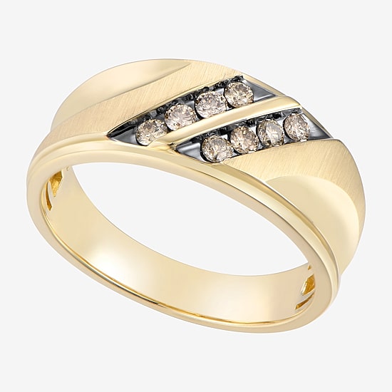 Mens 1/3 CT.T.W. Champagne Diamond 10K Yellow Gold Ring
