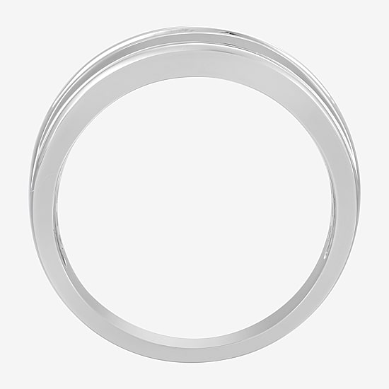 Mens 8MM 1/2 CT. T.W. Natural White Diamond 10K Gold Wedding Band