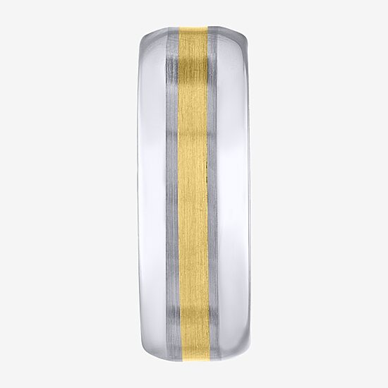 Mens 7MM 10K Gold Tungsten Wedding Band