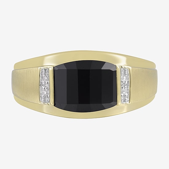 Mens Diamond Accent Genuine Black Onyx Fashion Ring