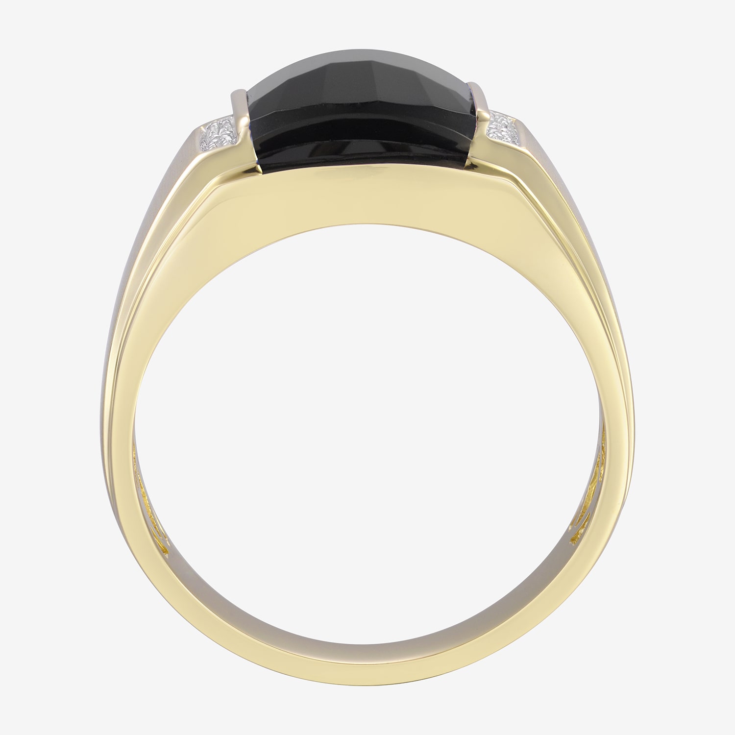 Mens Diamond Accent Genuine Black Onyx Fashion Ring