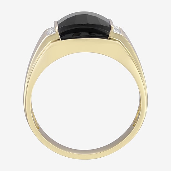 Mens Diamond Accent Genuine Black Onyx Fashion Ring