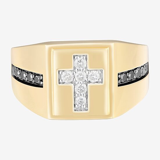 Mens 1/2 CT. T.W. Natural Diamond 10K Gold Fashion Ring