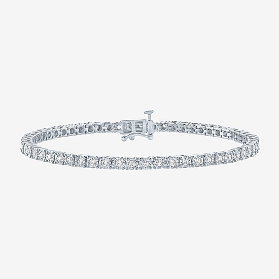 (G-H / Si2-I1) Womens 1 CT. T.W. Lab Grown White Diamond Sterling Silver 7.25 Inch Tennis Bracelet