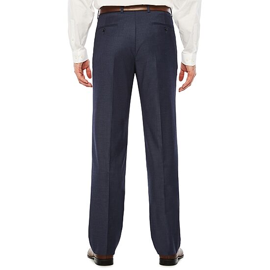 J. Ferrar Mens Slim Stretch Fabric Slim Fit Geometric Flat Front Suit Pant
