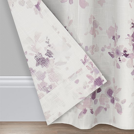 Fieldcrest Arden Watercolor Bouquet Cotton Grommet Top Sheer Single Curtain Panel