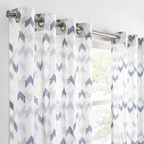 Fieldcrest Arden Modern Herringbone Cotton Grommet Top Sheer Single Curtain Panel