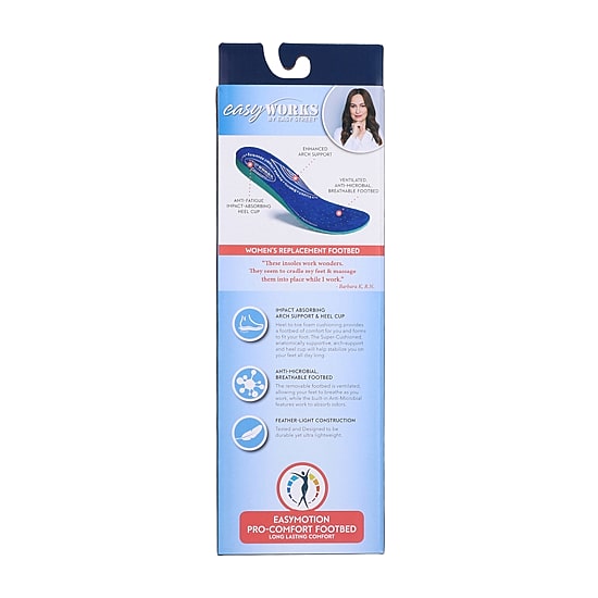Easy Works By Easy Street Replacement Insole Unisex Adult Round Closed Toe Work Shoes
