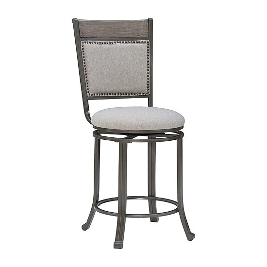Linon Firview Counter Height Upholstered Swivel Bar Stool