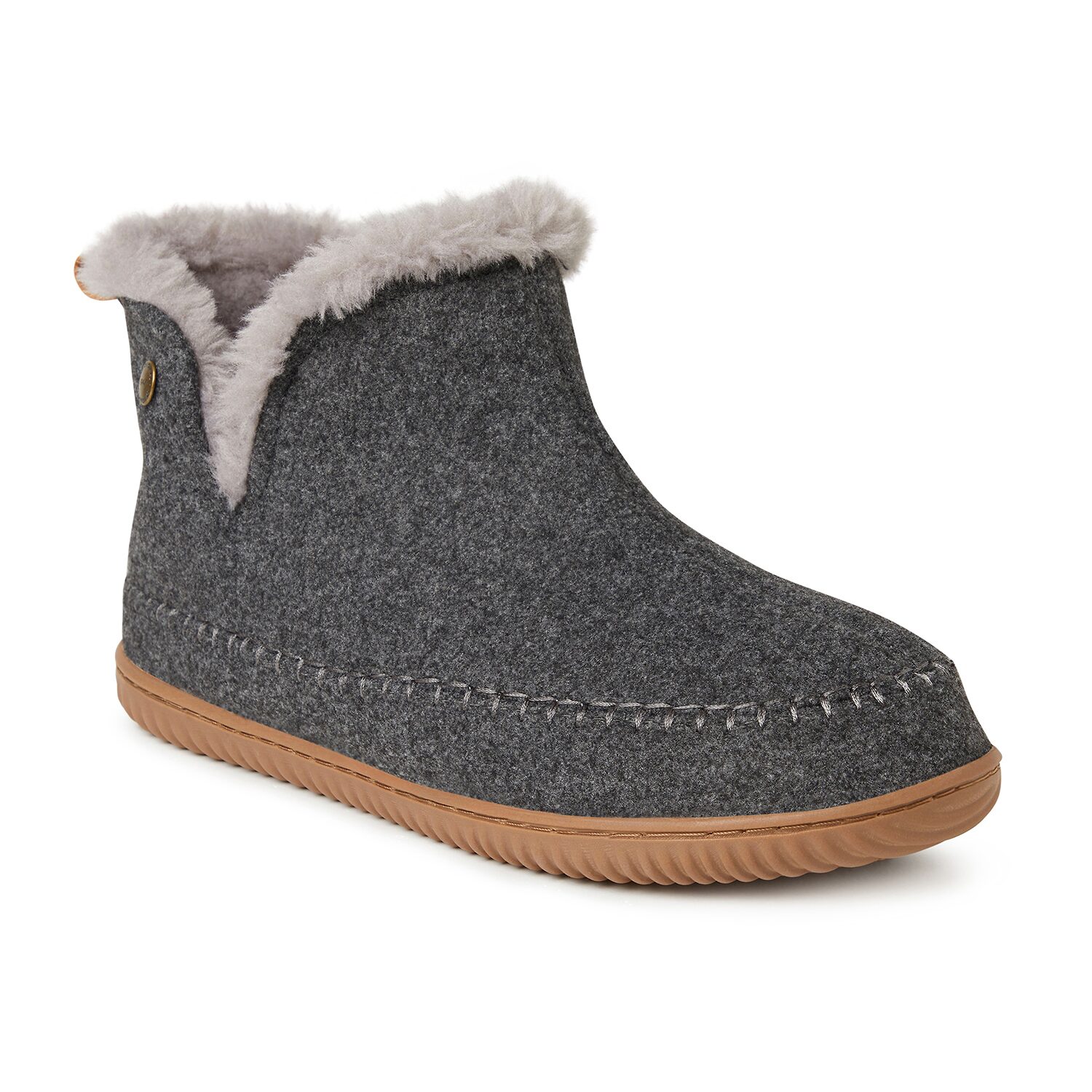 Dearfoams Mens Memory Foam Bootie Slippers