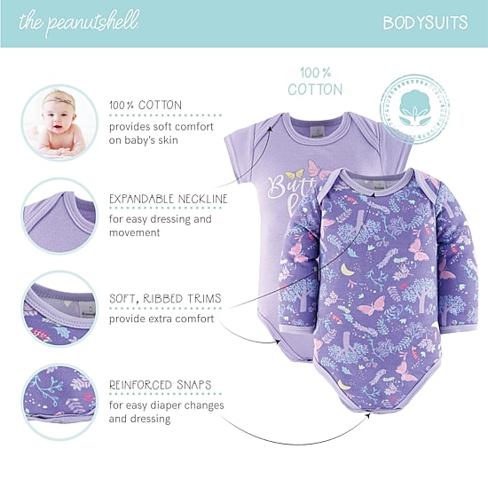 The Peanutshell Purple Butterfly Baby Girls 30-pc. Baby Clothing Set