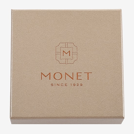 Monet Jewelry Gold Tone Initial Charm Necklace & Stud Earring Womens Glass Oval 2-pc. Jewelry Set