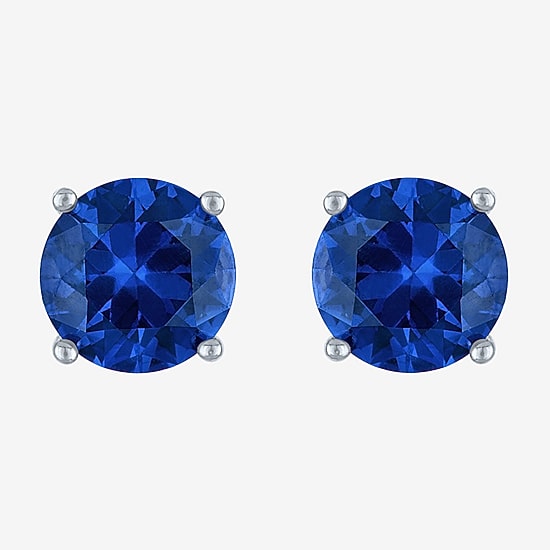 Gemstone Sterling Silver 7mm Stud Earrings