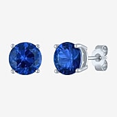 Gemstone Sterling Silver 7mm Stud Earrings