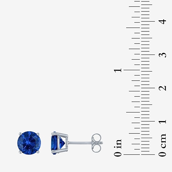 Gemstone Sterling Silver 7mm Stud Earrings
