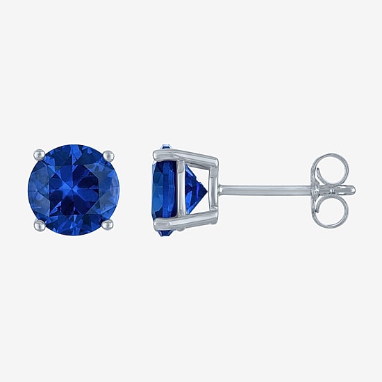 Gemstone Sterling Silver 7mm Stud Earrings