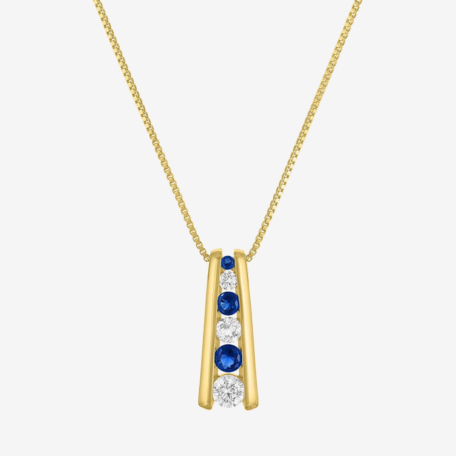 Lab-Created Gemstone 14K Gold Over Silver 18 Inch Pendant Necklace