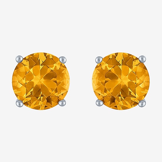 Gemstone Sterling Silver 7mm Stud Earrings