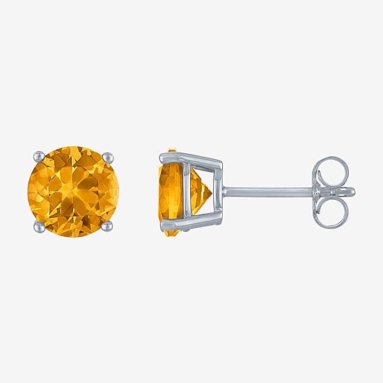 Gemstone Sterling Silver 7mm Stud Earrings
