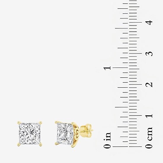 Grown Gorgeous (Vs2,F) 4 1/2 CT. T.W. Lab-Grown Diamond 14K Gold or Platinum 8.2mm Princess Stud Earrings