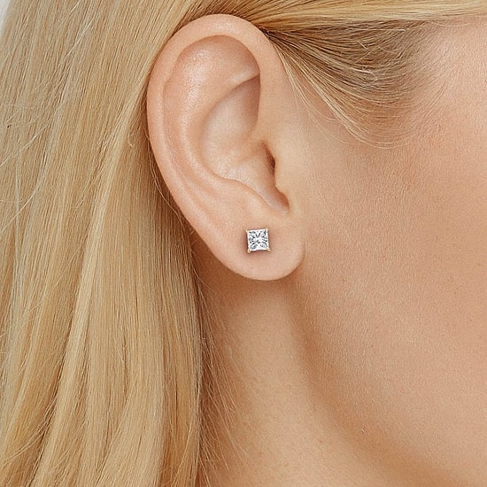 Grown Gorgeous (Vs2,F) 4 1/2 CT. T.W. Lab-Grown Diamond 14K Gold or Platinum 8.2mm Princess Stud Earrings