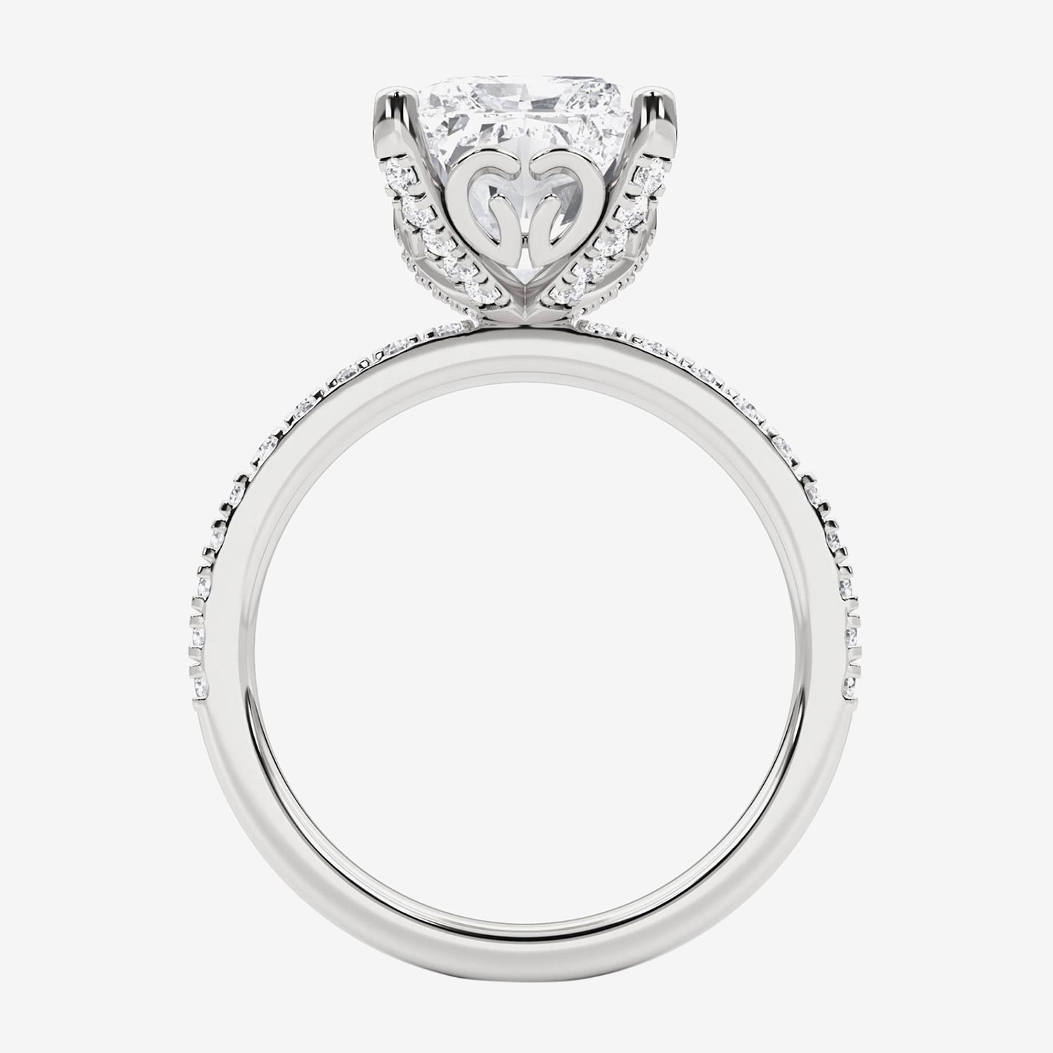 Grown Gorgeous (F,Vs2) Womens 4 7/8 Ct. T.W. Lab White Diamond 14K Gold Rectangular Side Stone Engagement Ring