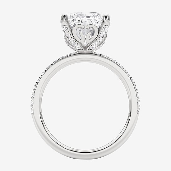 Grown Gorgeous (F,Vs2) Womens 4 7/8 Ct. T.W. Lab Grown White Diamond 14K Gold Rectangular Side Stone Engagement Ring