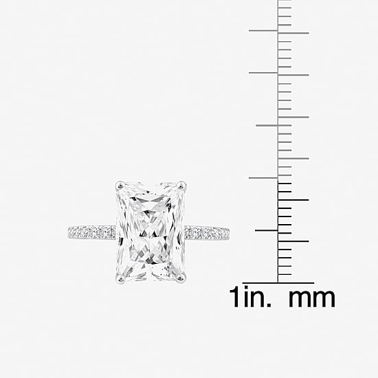 Grown Gorgeous (F,Vs2) Womens 4 7/8 Ct. T.W. Lab Grown White Diamond 14K Gold Rectangular Side Stone Engagement Ring