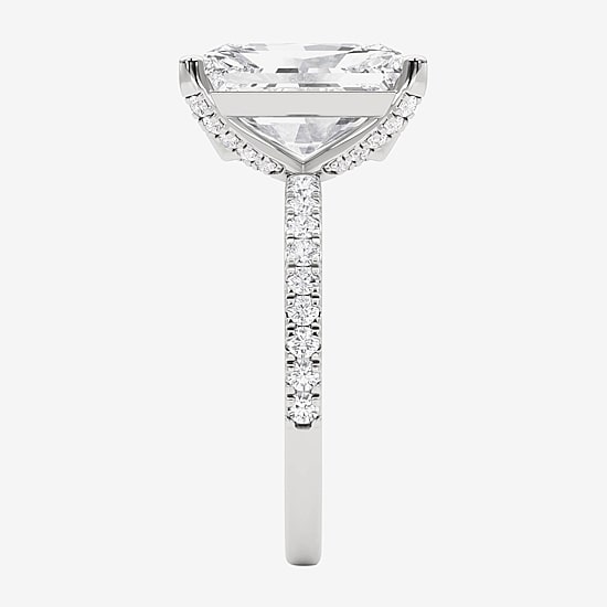 Grown Gorgeous (F,Vs2) Womens 4 7/8 Ct. T.W. Lab Grown White Diamond 14K Gold Rectangular Side Stone Engagement Ring
