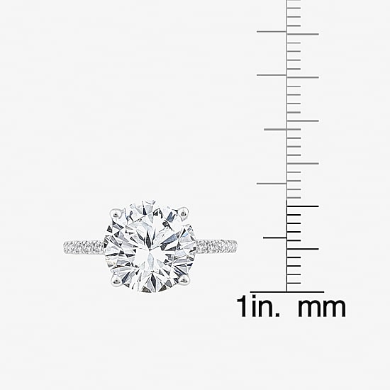 Grown Gorgeous (F, Vs2) Womens 4 7/8 Ct. T.W. Lab Grown White Diamond 14K Gold or Platinum Round Side Stone Engagement Ring