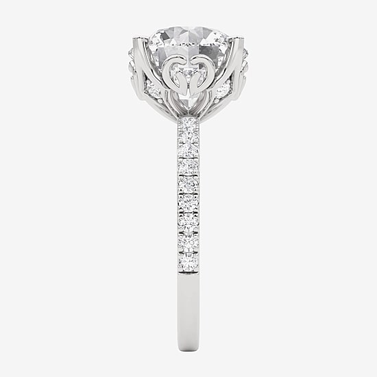 Grown Gorgeous (F, Vs2) Womens 4 7/8 Ct. T.W. Lab Grown White Diamond 14K Gold or Platinum Round Side Stone Engagement Ring