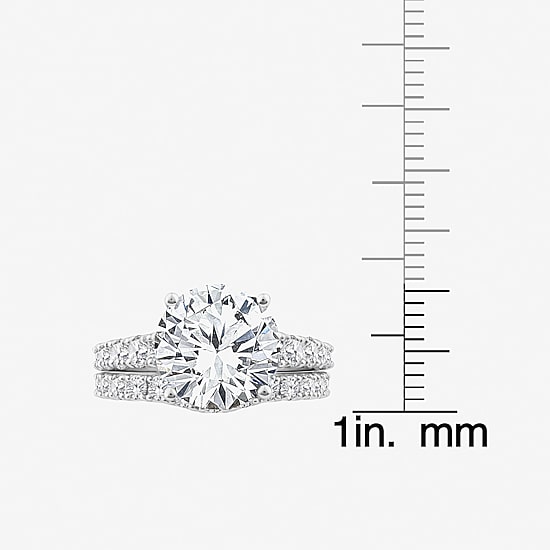 Grown Gorgeous (F, Vs2) Womens 6 1/10 Ct. T.W. Lab Grown White Diamond 14K Gold or Platinum Round Side Stone Bridal Set