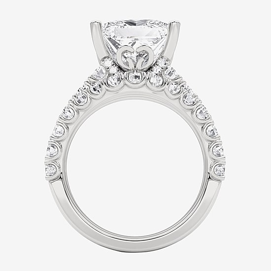 Grown Gorgeous (F, Vs2) Womens 6 1/10 Ct. T.W. Lab Grown White Diamond 14K Gold or Platinum Princess-cut Side Stone Bridal Set