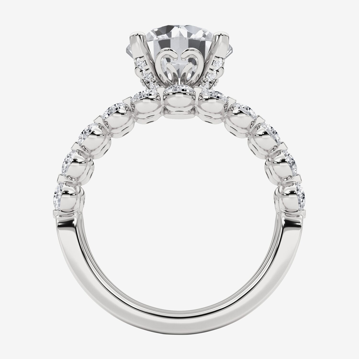 Grown Gorgeous (F, Vs2) Womens 4 3/4 CT. T.W. Lab White Diamond 14K Gold or Platinum Round Side Stone Bridal Set