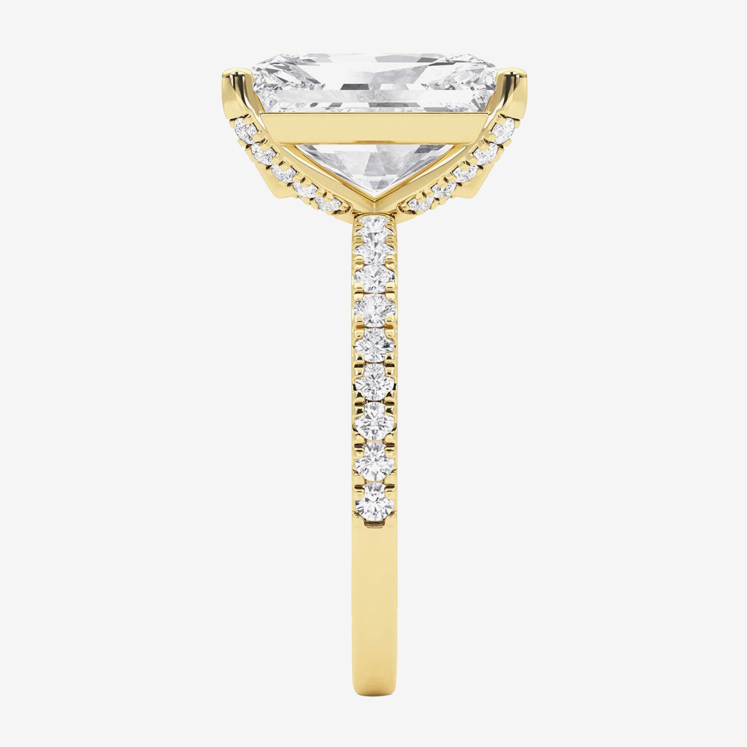 Grown Gorgeous (F,Vs2) Womens 4 7/8 Ct. T.W. Lab White Diamond 14K Gold Rectangular Side Stone Engagement Ring